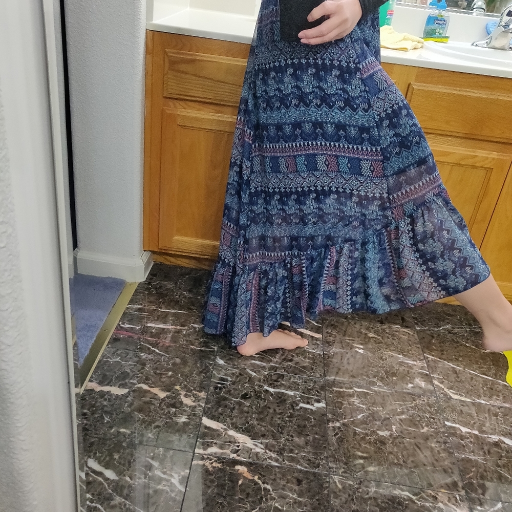 Floral print asymmetrical skirt
